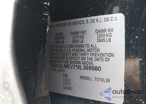 2021 GMC Terrain Fwd Sle from USA, damaged, VIN 3GKALMEV7ML399980